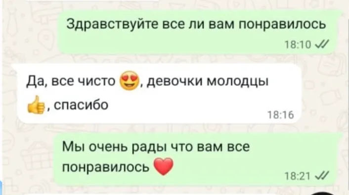 Отзыв клиента в WhatsApp №1