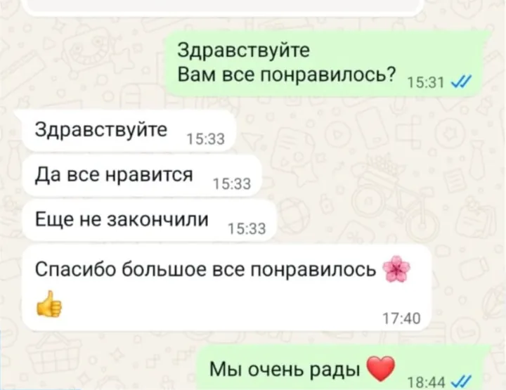 Отзыв клиента в WhatsApp №2
